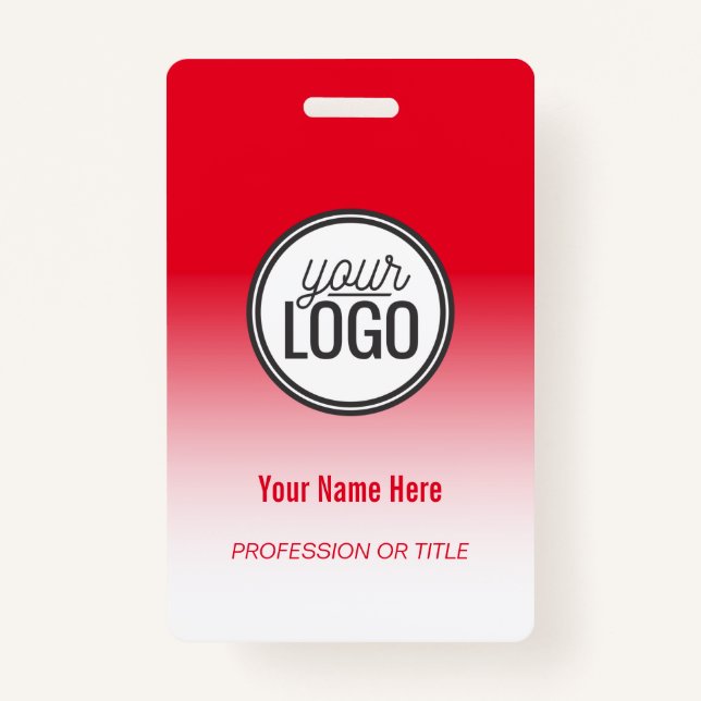Badge Indicateur de nom moderne Red Ombre Professional (Devant)