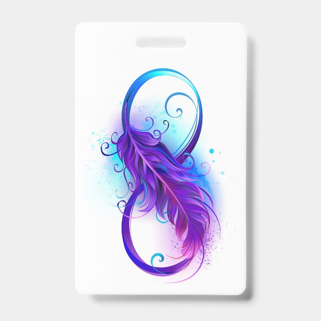 Badge Infini avec plume violette (Avant)