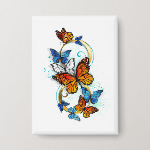Badge Infinité de papillons monarques