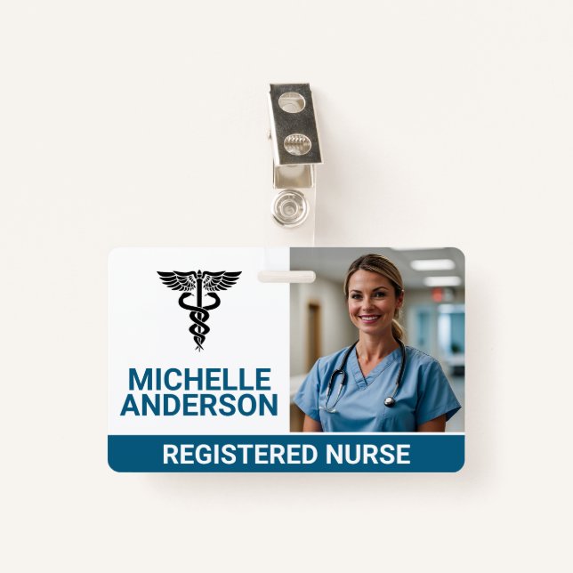 Badge Infirmier autorisé | Hôpital (Devant avec clip)