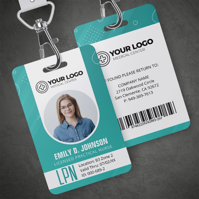 Badge Infirmière autorisée personnalisée photo de LPN (Créateur téléchargé)
