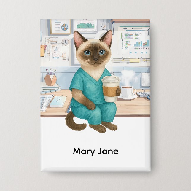 Badge Infirmière Daly life Café First pour amoureux de l (Recto)