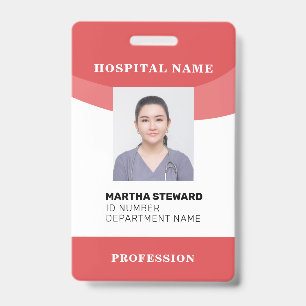 Badge Infirmière de l'hôpital rouge employé médical phot