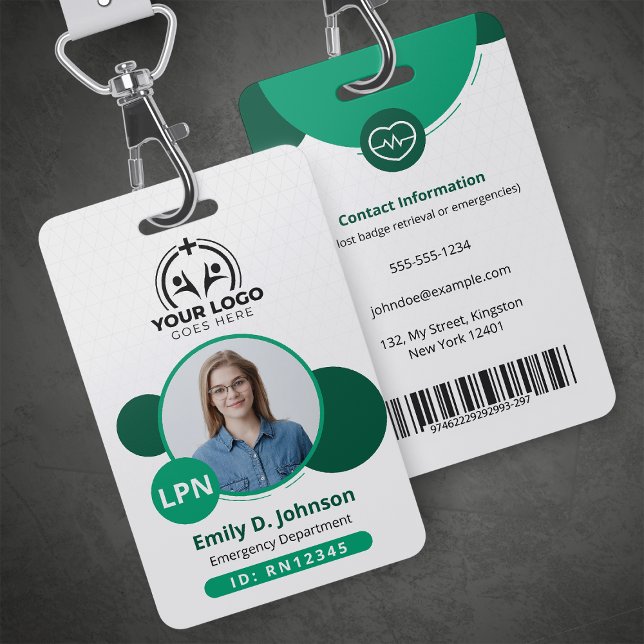 Badge Infirmière Diplômée Personnalisée Photo Nom (Créateur téléchargé)