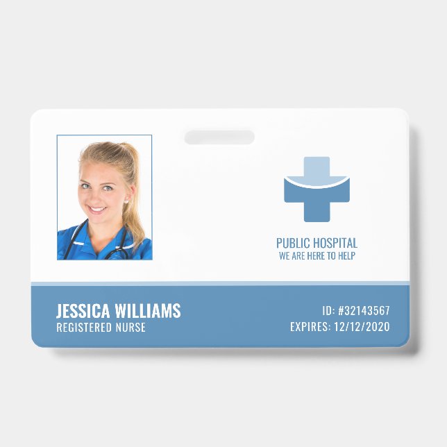 Badge Infirmière inscrite Élégante N° d'identification d (Avant)