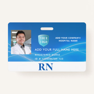 Badge Infirmière inscrite horizontale, ID photo LPN avec