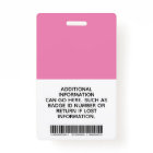 Infirmière inscrite RN Médicale Pink Photo ID Trav