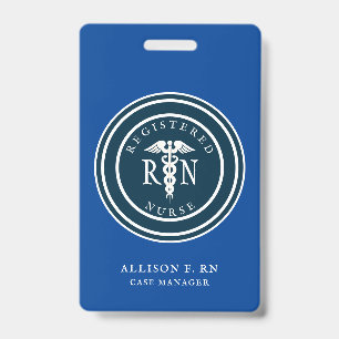 Badge Infirmière Médicale Royal Blue Personnalisée