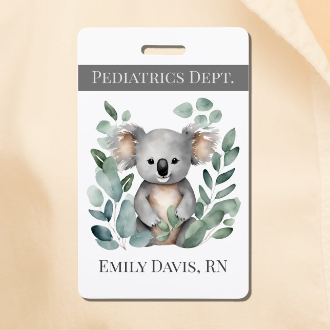 Badge Infirmière pédiatrique personnalisée Koala (Créateur téléchargé)