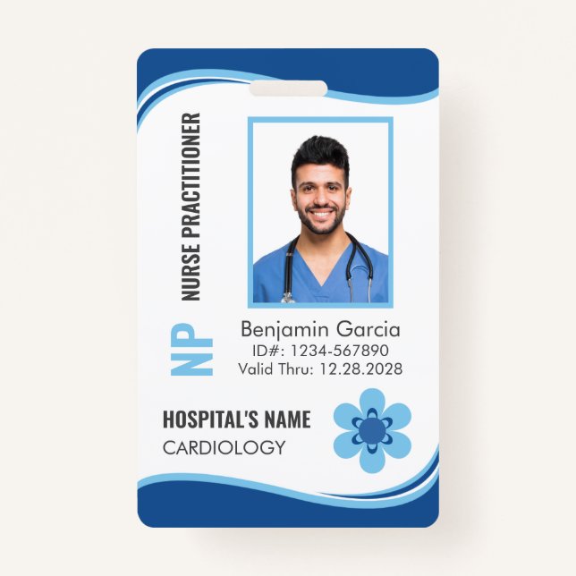 Badge Infirmière personnalisée Praticien Photo ID Sécuri (Devant)