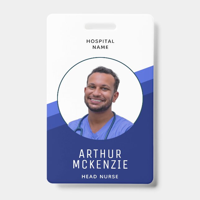 Badge Infirmière photo Numéro d'hôpital (Front)