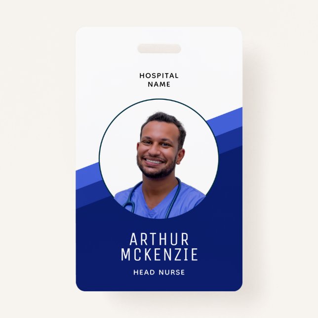 Badge Infirmière photo Numéro d'hôpital (Devant)