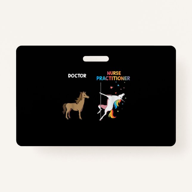 Badge Infirmière Praticien Unicorn Dancing Pole (Devant)
