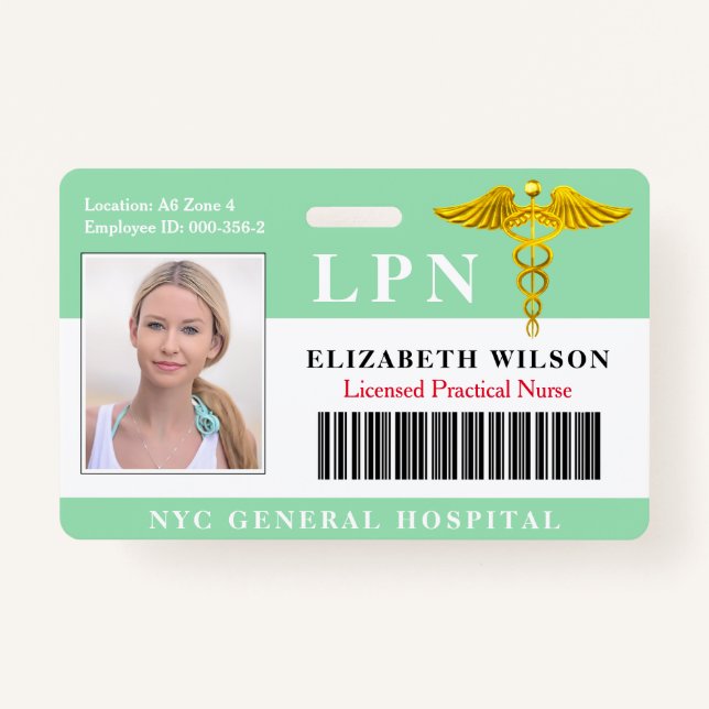 Badge Infirmière pratique autorisée| ID photo Médicale (Devant)