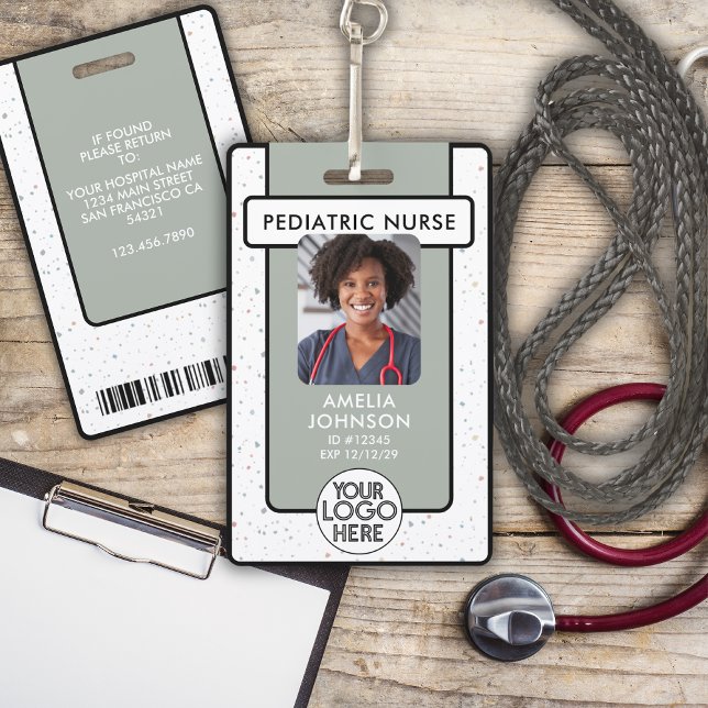 Badge Infirmière sur mesure Aide en santé Photo Logo ID  (Créateur téléchargé)