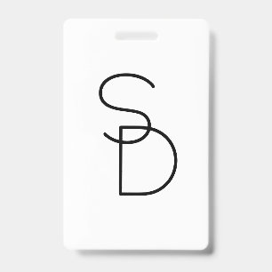 Badge Initiales de chevauchement à l'aspect moderne