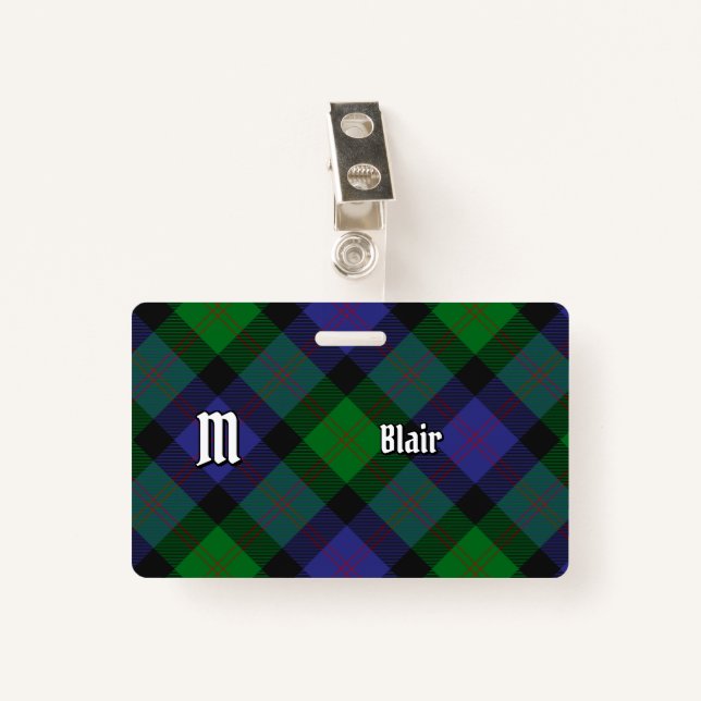 Badge Insigne Clan Blair Tartan (Devant avec clip)
