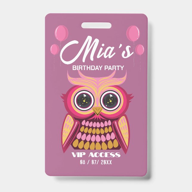 Badge Insigne d'accès VIP pour la fête d'anniversaire (Avant)