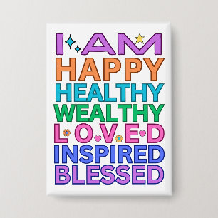 Badge Insigne D'Affirmations - Vibes Positives Colorées