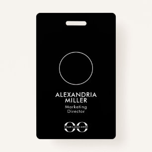 Badge Insigne de code QR minimaliste de l'employé de l'e