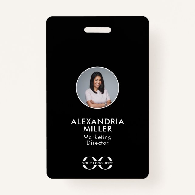 Badge Insigne de code QR minimaliste de l'employé de l'e (Devant)