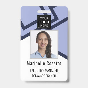 Badge Insigne de l'employé moderne bleu foncé