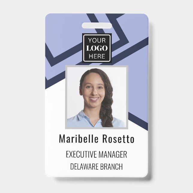 Badge Insigne de l'employé moderne bleu foncé (Avant)