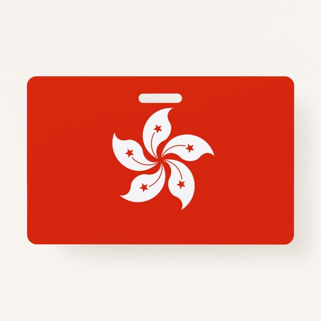 Badge Insigne de nom avec drapeau de Hong Kong (Devant)