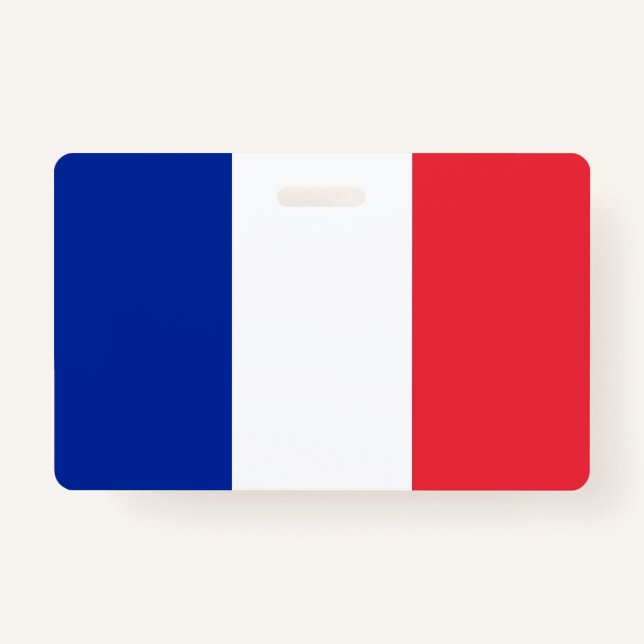 Badge Insigne de nom avec drapeau de la France (Devant)