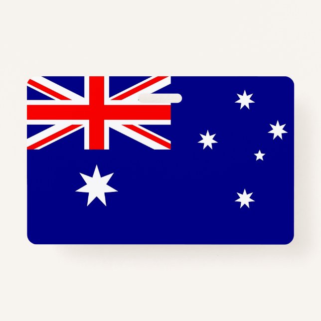 Badge Insigne de nom avec drapeau de l'Australie (Devant)