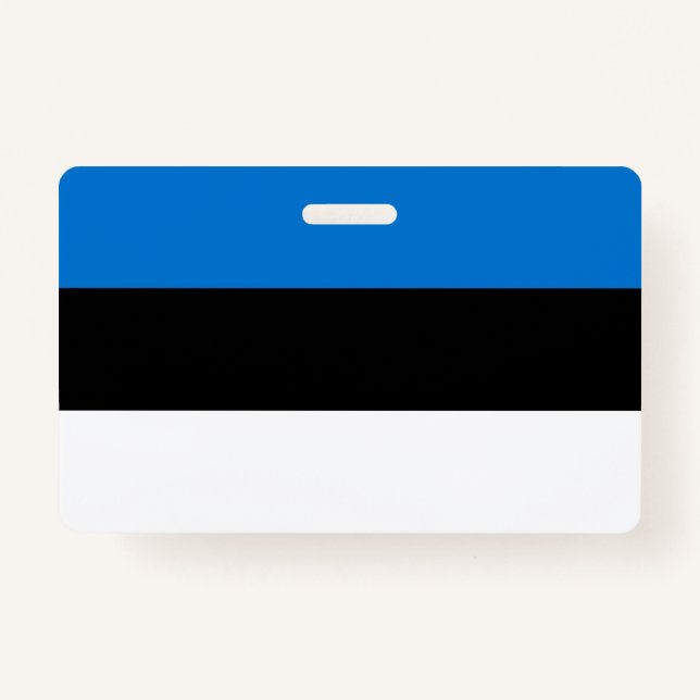Badge Insigne de nom avec drapeau d'Estonie (Devant)