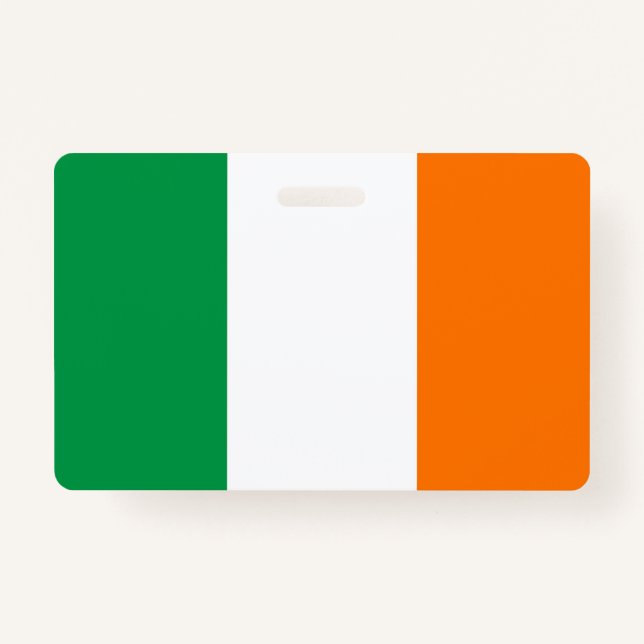 Badge Insigne de nom avec drapeau d'Irlande (Devant)