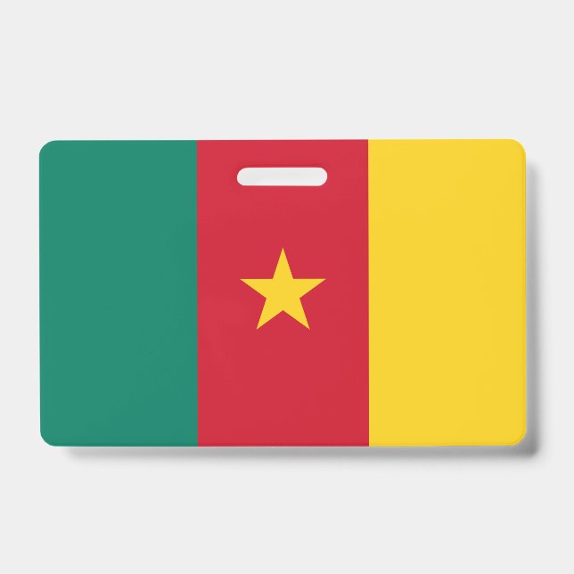 Badge Insigne de nom avec drapeau du Cameroun (Avant)