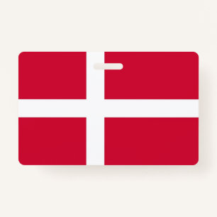 Badge Insigne de nom avec drapeau du Danemark