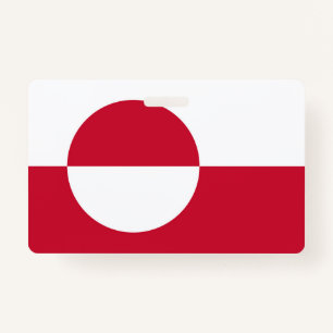 Badge Insigne de nom avec drapeau du Groenland