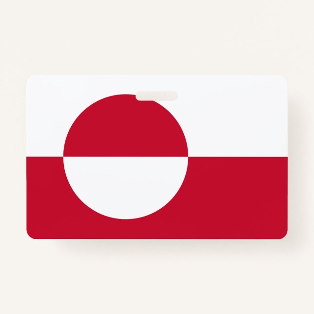 Badge Insigne de nom avec drapeau du Groenland (Devant)