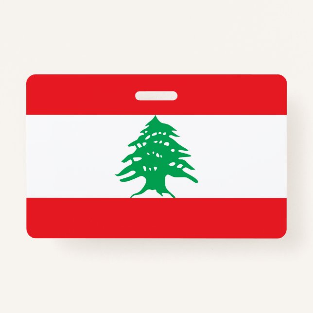 Badge Insigne de nom avec drapeau du Liban (Devant)