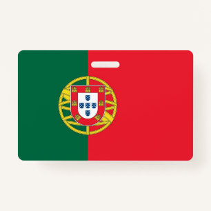 Badge Insigne de nom avec drapeau du Portugal