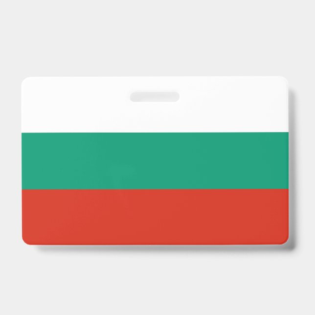 Badge Insigne de nom avec le drapeau de la Bulgarie (Avant)