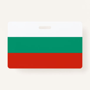 Badge Insigne de nom avec le drapeau de la Bulgarie