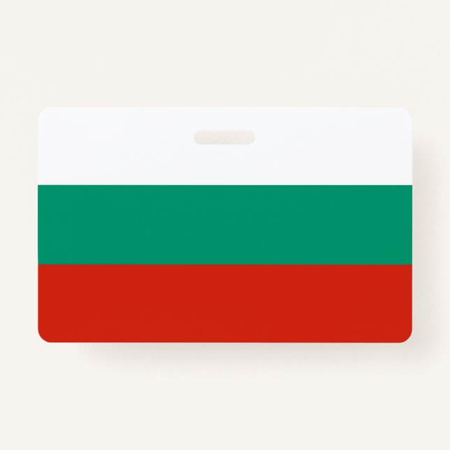 Badge Insigne de nom avec le drapeau de la Bulgarie (Devant)
