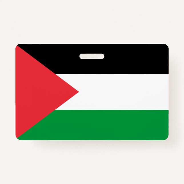 Badge Insigne de nom avec le drapeau de la Palestine (Devant)