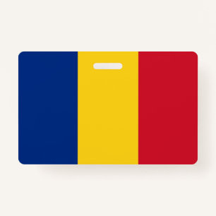 Badge Insigne de nom avec le drapeau de Roumanie