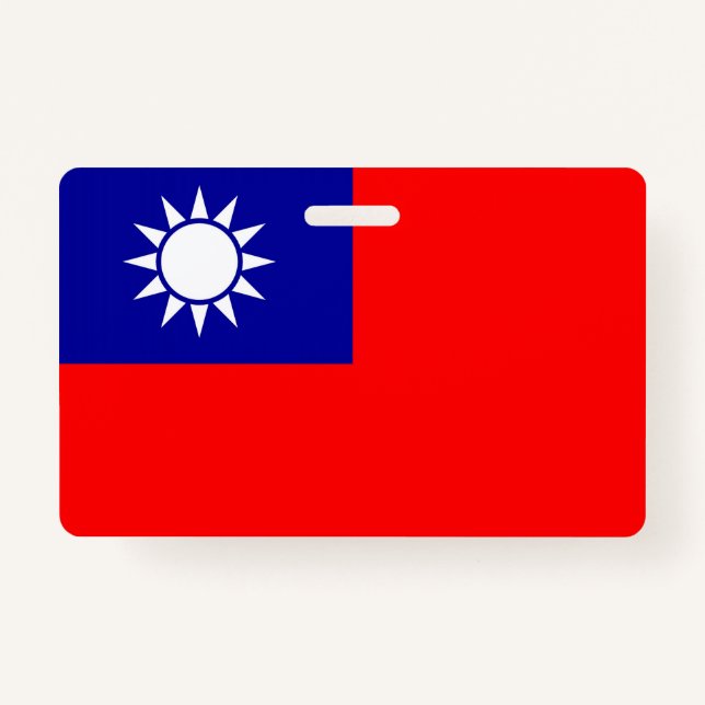 Badge Insigne de nom avec le drapeau de Taïwan (Devant)