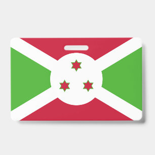 Badge Insigne de nom avec le drapeau du Burundi