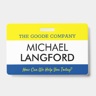 Badge Insigne de nom de l'employé  Texte personnalisé et