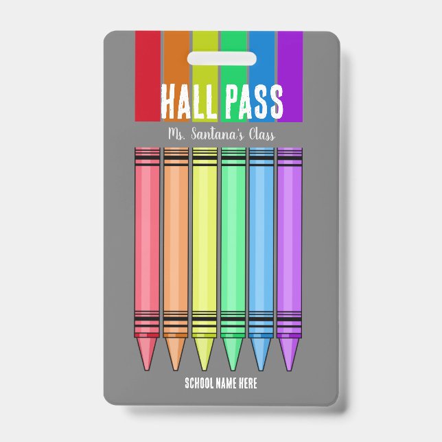 Badge Insigne de passe Rainbow Crayon Hall (Avant)