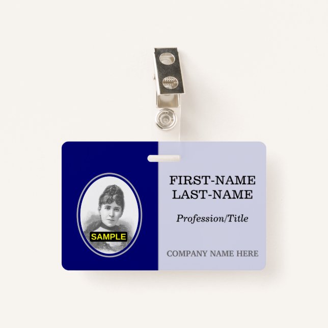 Badge Insigne de portrait personnel/employé de base (Devant avec clip)