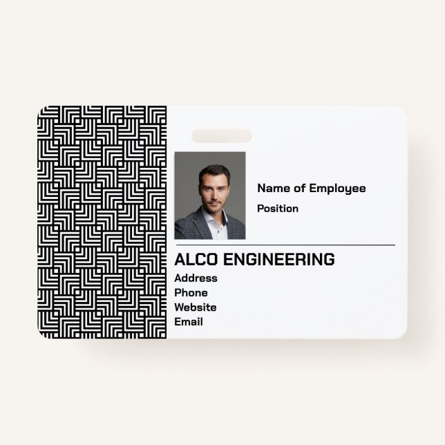 Badge Insigne de sécurité photo de l'employé (Devant)