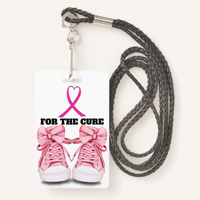 Badge Insigne de sensibilisation au cancer - Voir retour (Devant avec lanière)